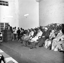 Prof. S. Sampath delivering the welcome address at the farewell function held for Dr. A. L. Mudaliar