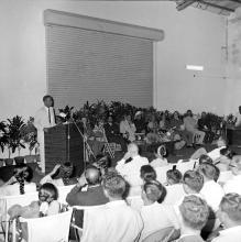 Prof. Nayadumma addresses the audience at Dr. A. L. Mudaliar’s farewell function