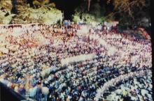 An aerial view of the audience at the Open Air Theatre, Saarang 2005