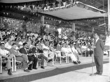 Prof. B. Sengupto addresses the audience at the Third Inter-IIT Sports Meet, 1964