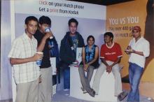 Students having refreshments at Saarang, 2005