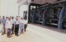 Prof. M. S. Ananth and others taking a look at equipment, 2003