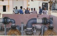 Prof. M. S. Ananth and others taking a look at equipment, 2003