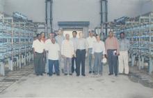 A group photograph inside a desalination plant, 2003