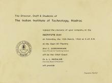 Invitation to the Seventh Institute Day function, 1966