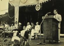 Prof. B. Sengupto addresses the audience at the Seventh Institute Day celebrations, 1966