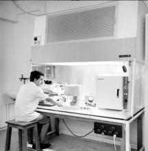 A student working at a laboratory
