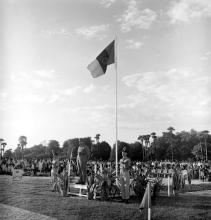 Major General Virendra Singh addresses the audience on NCC Day, 1965