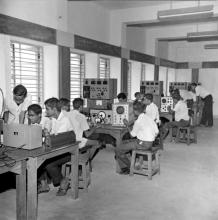 Students at a laboratory