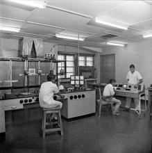 Students at a laboratory