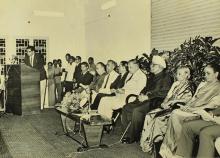 Prof. S. Sampath delivering the welcome address at the farewell function held for Dr. A. L. Mudaliar