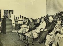 Prof. Nayadumma addresses the audience at Dr. A. L. Mudaliar’s farewell function