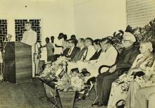 Prof. M. V. C. Sastri addresses the audience at Dr. A. L. Mudaliar’s farewell function