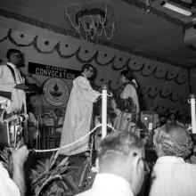 Prof. K. A. V. Pandalai presents a degree to a student