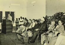 Mr. H. V. R. Iengar addresses the audience at the Dr. A. L. Mudaliar’s farewell function