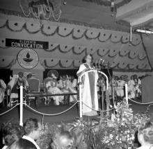 Mrs. Indira Gandhi (Prime Minister of India) delivers the convocation address