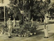 Lt. Col. S. Subramanyam salutes the chief guest, Dr. S. Bhagavantam