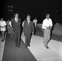 Prof. Sengupto entering the Open Air Theatre for his farewell function, 1967