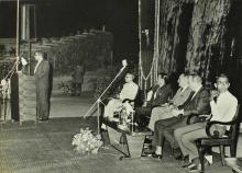Prof. S. Sampath addresses the audience at the Ninth Institute Day celebrations at the Open Air Theatre, 1968