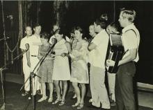 German students stage a performance at the Ninth Institute Day celebrations at the Open Air Theatre, 1968