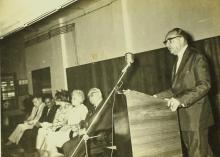 Dr. Karl Pfauter addresses the audience, 1968