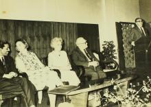 Dr. Karl Pfauter addresses the audience, 1968 