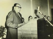 A speaker addressing the audience at the inaugural function of the  ‘Development in Chemical Engineering’ seminar