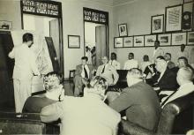  Prof. B. Sengupto explaining the IIT Madras plan to the guests using the Institute map during the visit of H. E. Theodor Heuss to IIT Madras, 1960