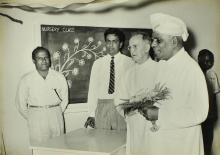 Dr. A. L. Mudaliar inside a classroom in Vanavani School