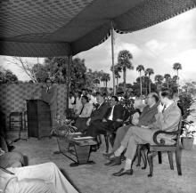 Dr. G. Kerckhoff addresses the audience at the MEMH Laboratory foundation stone laying ceremony