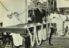 Prof. B. Sengupto addresses the audience at the inauguration of Vanavani School, 1963