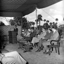 Prof. A. Ramachandran addresses the audience at the MEMH Laboratory foundation stone laying ceremony, 1968