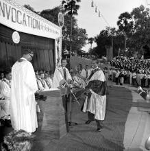 A Ph.D. scholar receives his degree from Prof. A. Ramachandran