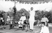 Dr. Rajah Sir Muthiah Chettiar speaks at the inauguration of the Central School building at IIT Madras, 1965