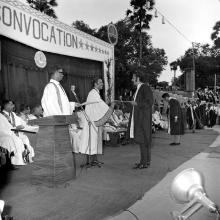 A graduate receives his degree from Prof. A. Ramachandran 