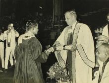 A student receives an award from Mr. H. V. R. Iengar (Chairman, Board of Governors)