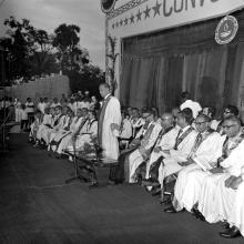 Mr. H.V.R. Iengar addresses the audience at the eighth convocation ceremony