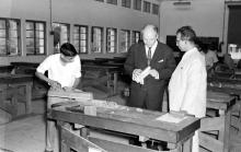 Mr. Walter Scheel at the Central Workshop, 1963