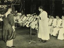 Prof. S. Sampath presents a student from his department for the passing of Grace
