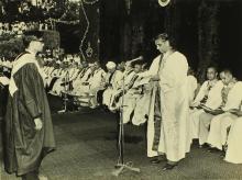 Prof. R. G. Narayanamurthi presents a student from his department for the passing of Grace