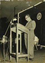 Prof. B. Sengupto addresses the gathering during the Sixth Institute Day, 1965