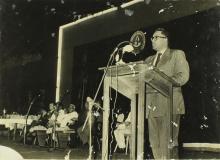 Prof. P. C. Varghese reads the Annual Report during the Sixth Institute Day, 1965