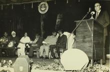 Prof. N. Klein addresses the audience, 1967