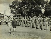 Dr. Vikram A. Sarabhai inspecting the guard of honour, 1968