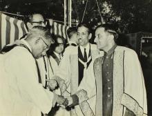 Prof. A. Ramachandran introduces the Board and Senate members to Dr. Vikram A. Sarabhai, 1968