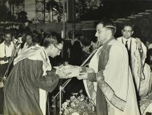 Dr. Vikram A. Sarabhai giving away a prize, 1968