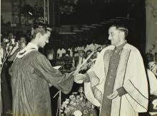 Dr. Vikram A. Sarabhai giving away a prize, 1968