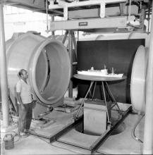 The wind tunnel and a model of the State of Bombay