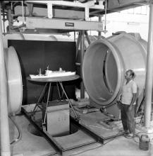 The wind tunnel and a model of the State of Bombay