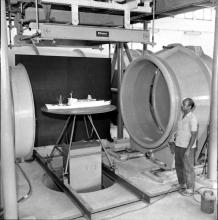 The wind tunnel and a model of the State of Bombay